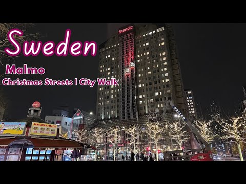 Christmas Street Walk in Malmö | From Triangeln to Central Station