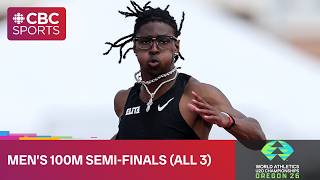 Men's 100m semi-finals featuring USA's Tate Taylor from World Athletics U20 Championships in Oregon