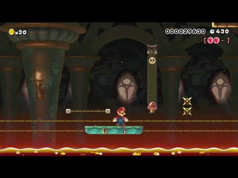 Re_3 Goombas on Tracks レールクリボーの砦 by つきこ - Super Mario Maker - No Commentary 1bs