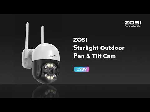ZOSI C289 Wireless PTZ Security Camera with 355° Pan & 140° Tilt Wide Viewing Angle