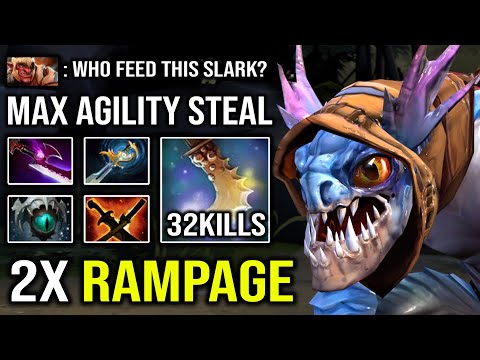 EPIC 2x Rampage Max Agility Steal Slark with Crazy Dark Pact Dispel Nothing Can Stop DotA 2