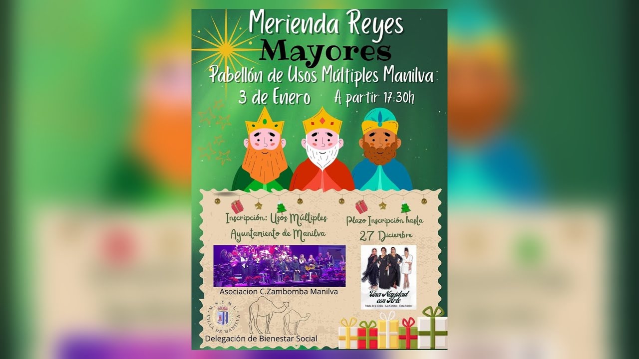 El 3 de enero se llevará a cabo la Merienda de Reyes para los mayores