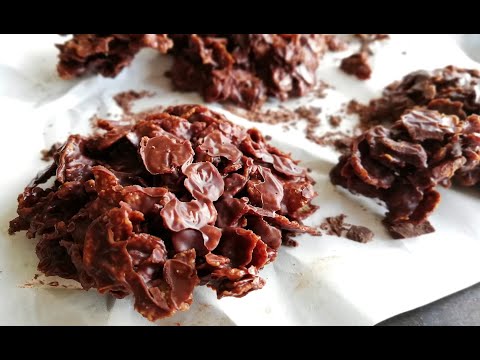 Chocolate Cornflakes Cookies (3 Ingredient No Bake Cookies!)