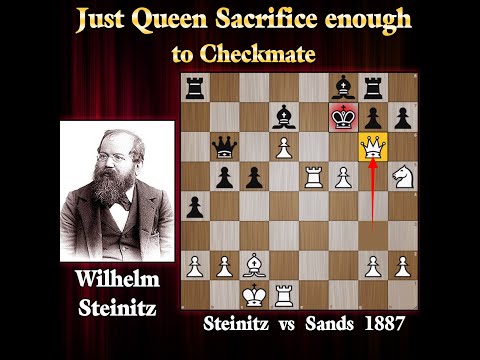 Steinitz sacrificed queen to checkmate | Steinitz vs Sands 1887