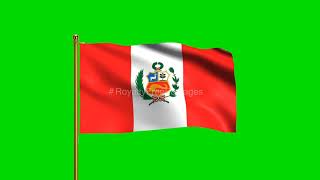 Peru National Flag | World Countries Flag Series | Green Screen Flag | Royalty Free Footages