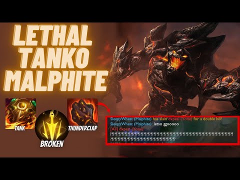 LETHAL TANKO MALPHITE JUNGLE - LETHAL TEMPO MALPHITE TURNS ARMOUR INTO DAMAGE?! - League of Legends