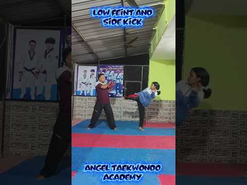 Low Feint to Side Kick | Taekwondo Training 🔥 #taekwondo #selfdefense #martialarts #shorts