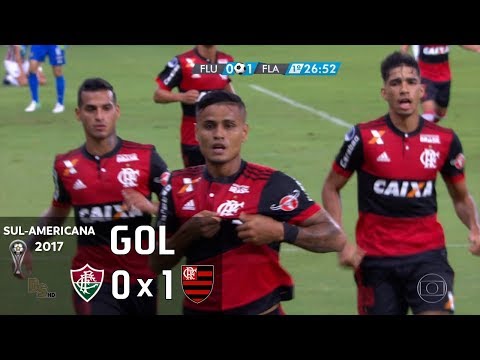 Gol - Fluminense 0 x 1 Flamengo - Sul-Americana 2017 - Globo HD