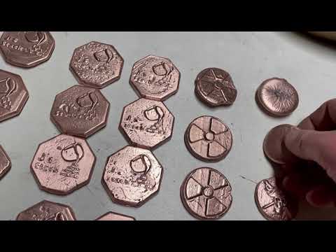 Pouring Copper Coins Using My New Moulds