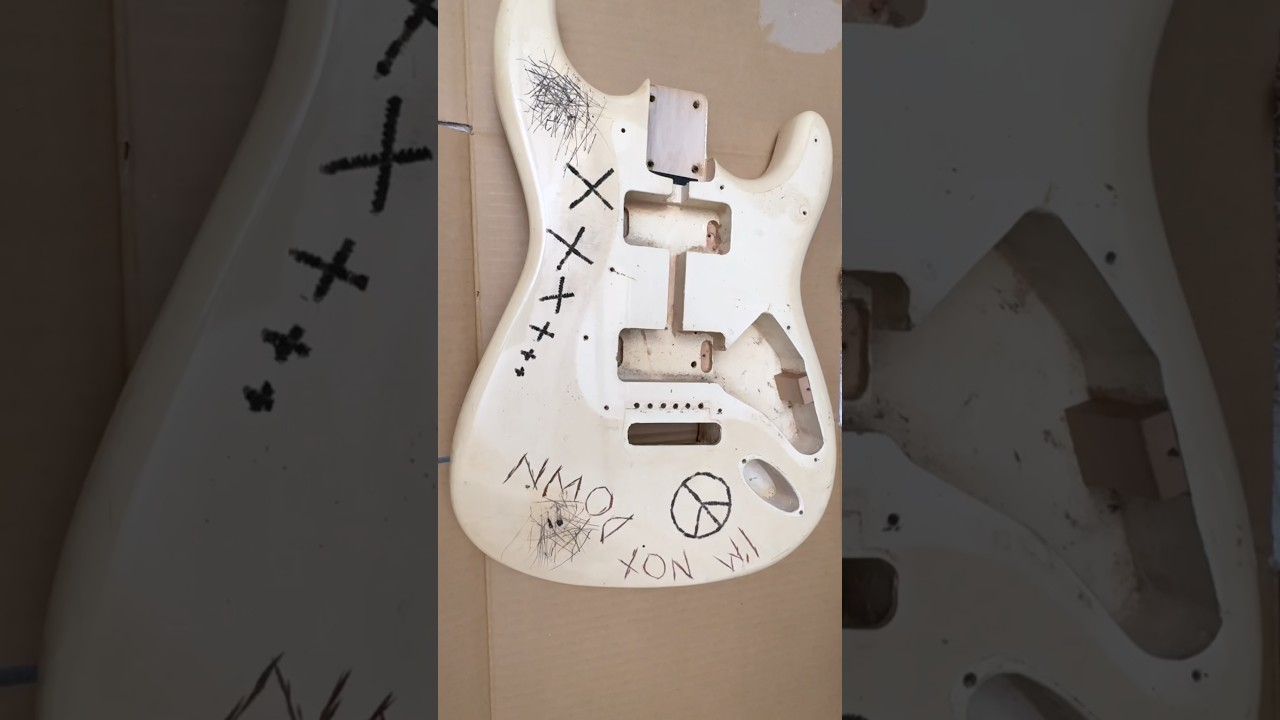 ASMR｜彫り込まれたボディを修復して再塗装 – Repairing & Refinishing a Carved Guitar