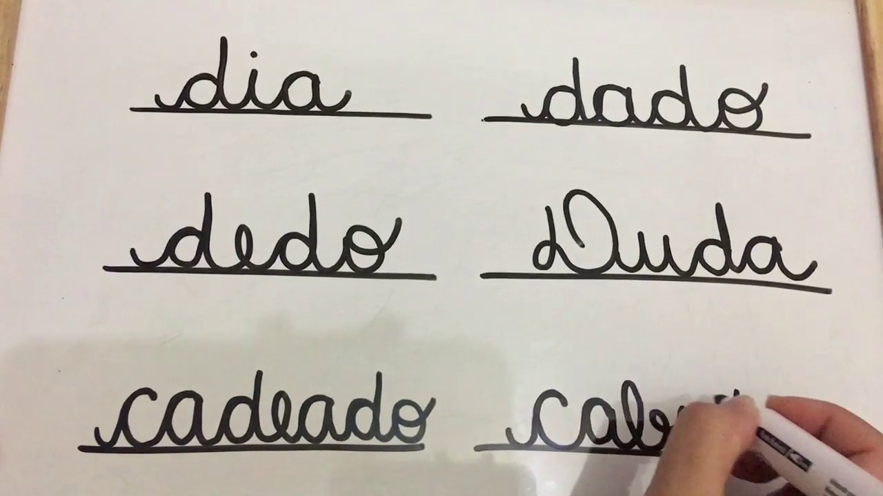 Watch Now Lista de palavras / família silábica D - Letra Cursiva Lista de palavras / família silábica D - Letra Cursiva