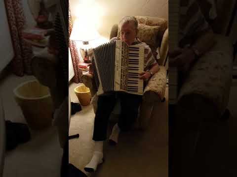 Peter's new accordion  (aged 92!!)