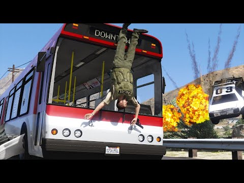 GTA 5 BRUTAL CLOSE UP BUS CRASHES -  IMPACT COMPILATION #7