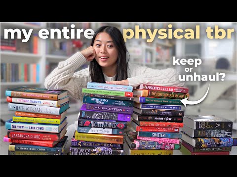 my entire physical tbr...  (KEEP or UNHAUL) 👀📚