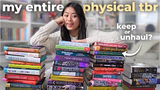 my entire physical tbr... (KEEP or UNHAUL) 👀📚