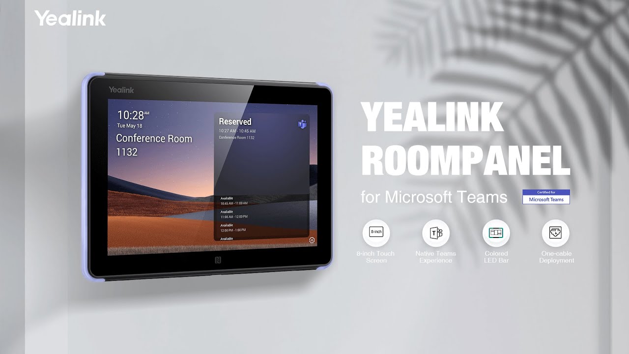 Yealink Touch Panel VC Room System RoomPanel für Microsoft Teams 8"