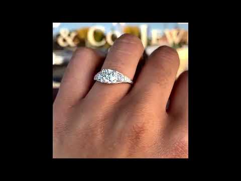 Ginette 1930s Round Diamond Engagement Ring | Art Deco White Gold