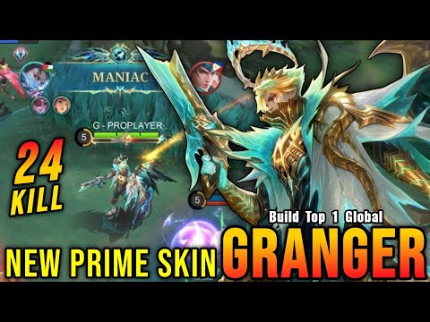 24 Kills + MANIAC!! Cosmic Finality Granger New PRIME Skin!! - Build Top 1 Global Granger ~ MLBB