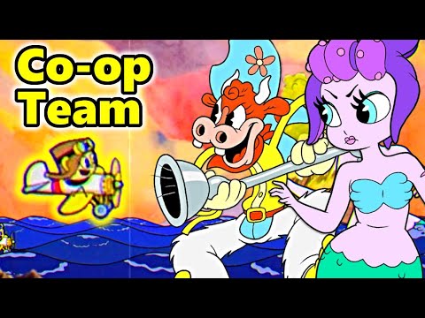 Cuphead - Esther Winchester And Cala Maria Co-op VS Ms Chalice Fight