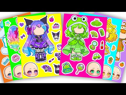 🌈Paper DIY🌈 Nice Sanrio X Gacha Sticker Book #Cinnamoroll #Kuromi #Melody #paperdiy #gachalife #asmr