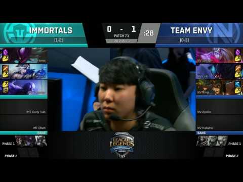 nV vs IMT, Game 2   NA LCS 2017 Spring   EnVy vs Immortals G2