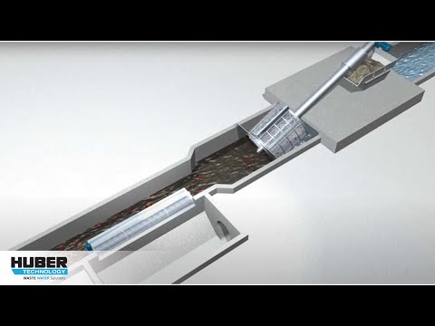 Animation: Siebung großer Abwassermengen mit HUBER Siebanlagen