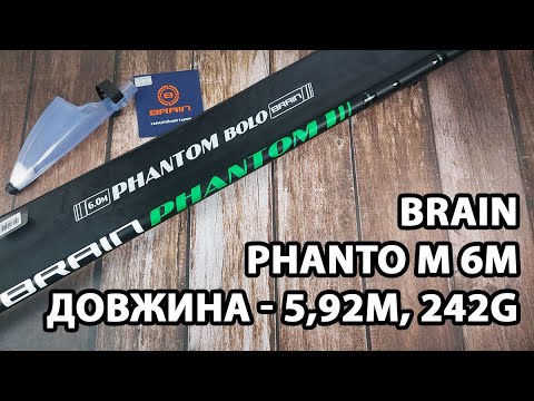 Болонське вудлище Brain Phantom 6m, факт. довжина - 5,92m, 242g (телескопічне, з кільцями) + чохол та захист на кільця
