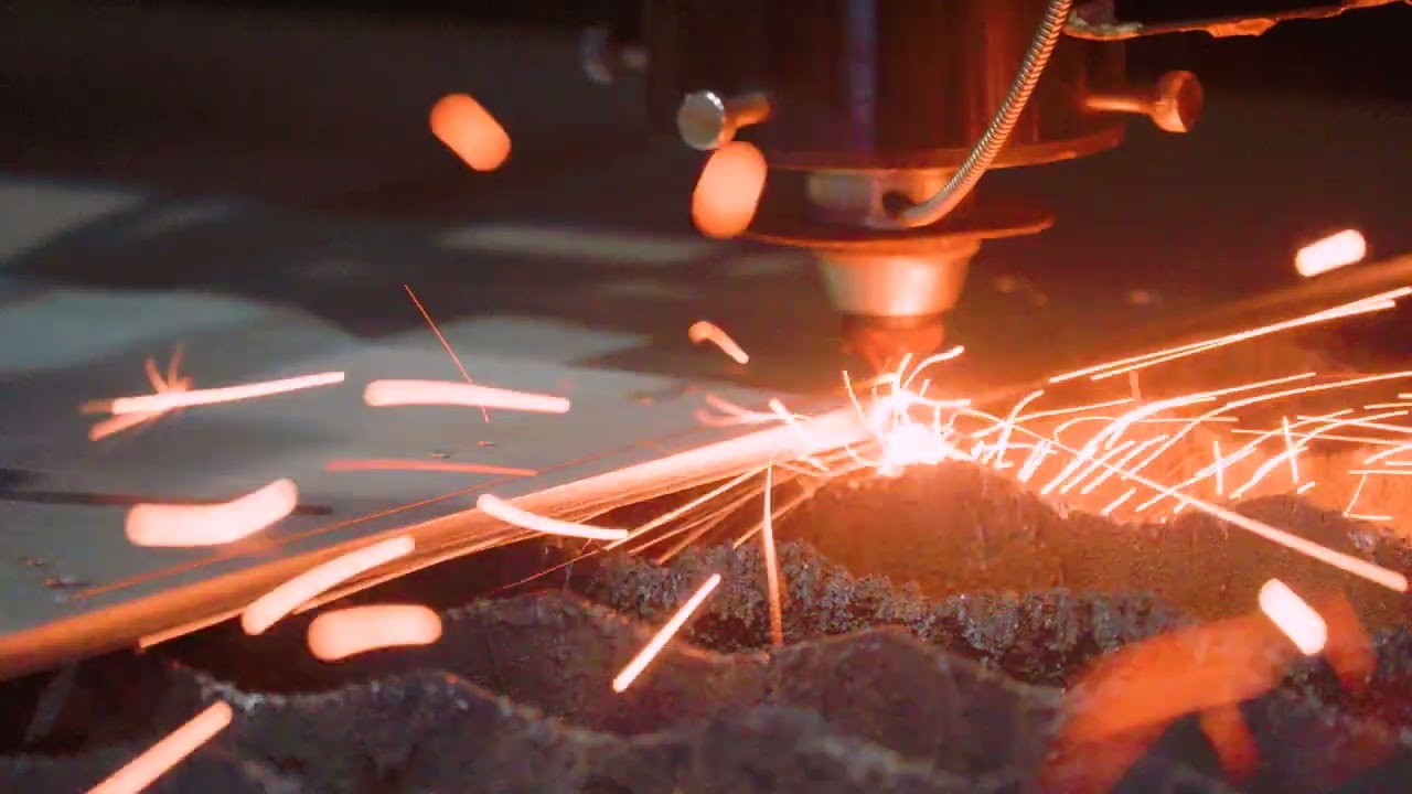 大型レーザー切断のムービー再生ボタン