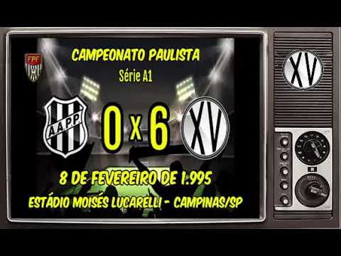 🎥 BAÚ do XV 🎥 ⚽ ETERNO ⚽ Ponte Preta 0 x 6 XV de Piracicaba pelo Camp. Paulista da Série A1 de 1.995