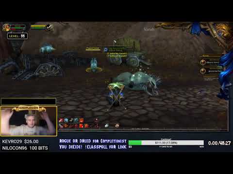 Guy who just killed boars to get to level 60 in World of Warcraft hits level 60