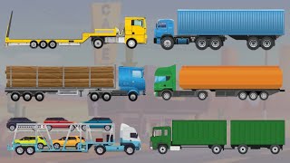Download lagu Macam macam karoseri truck panjang:trailer container loging truck tanker truck carrier car truck mp3