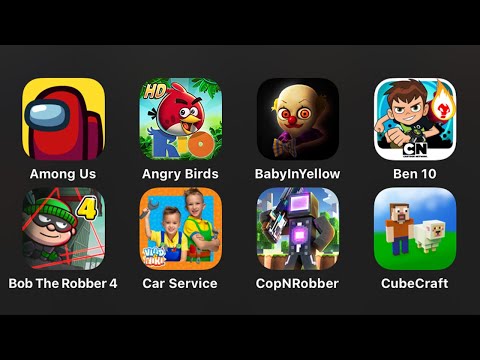 Among Us,Angry Birds Rio,The Baby In Yellow,Ben10 Up to Speed,Bob the Robber 4,CopNRobber,Cube Craft
