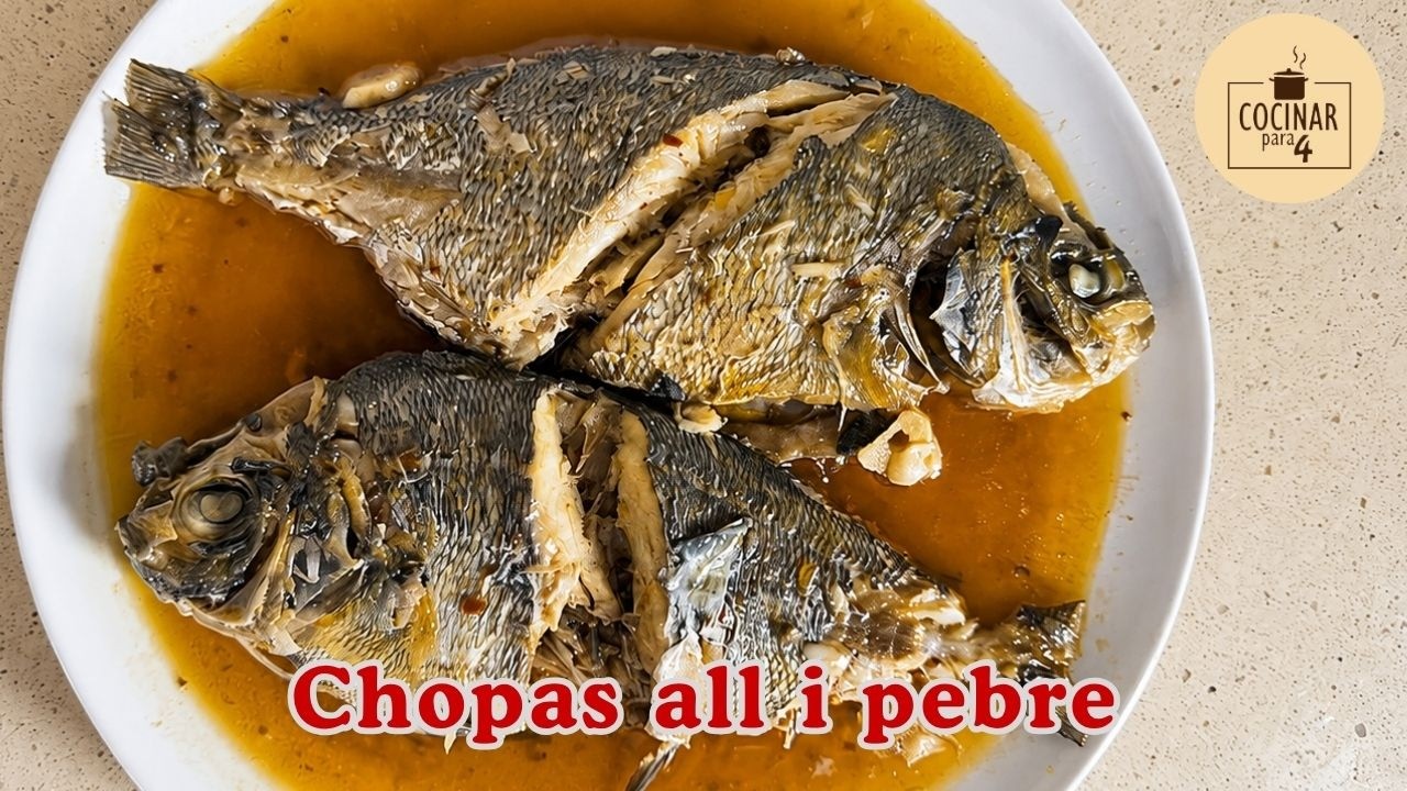 Chopas estilo all i pebre: receta marinera