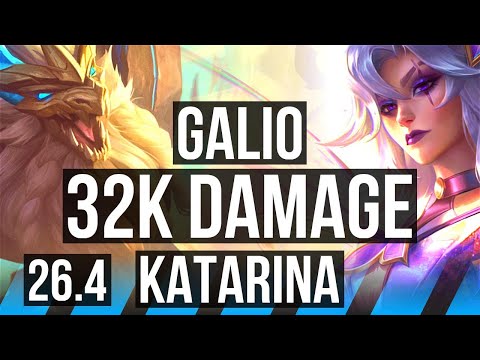 GALIO vs KATARINA (MID) | 32K damage | EUW Grandmaster | 26.4