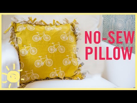 Part of a video titled DIY | No-Sew Pillow - YouTube
