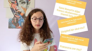 SAİNT BENOİT FRANSIZ LİSESİ HAKKINDAKİ SORULARINIZI CEVAPLIYORUM