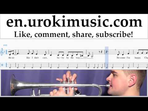 How to Play Trumpet Pharrell Williams - Happy Part#2 Melody School Learn Class Course Tutorial