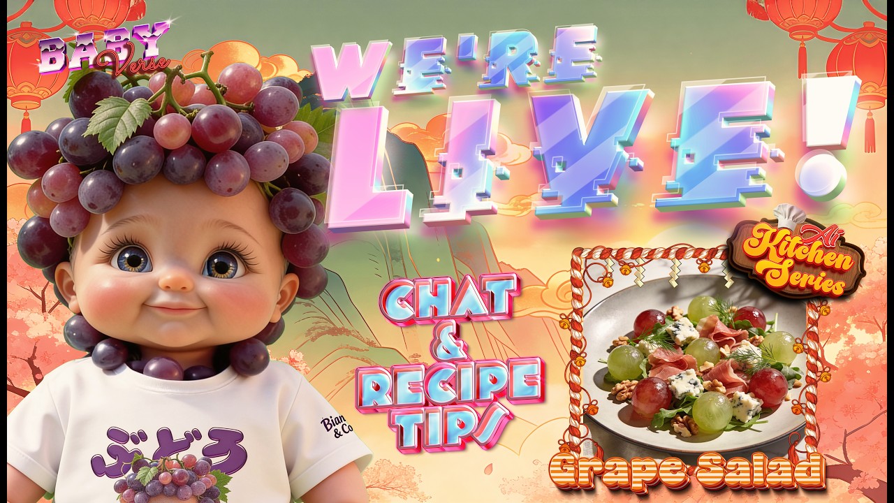 🍇 BunchBaby LIVE | Cozy Chat & Grape Salad Recipe (Streaming on Twitch!)