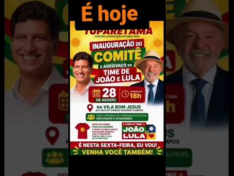 HOJE, 28 08 2026 INAUGURAÇÃO NA CIDADE DE TUPARETAMA PE.