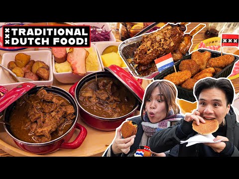 DUTCH STREET FOOD in AMSTERDAM! | Albert Cuyp Market, Van Gogh Museum + Traditional Dutch Food