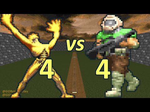 4 Arch-viles vs 4 Doomguys - Doom II Co-op Simulation - Doom Retro Battles