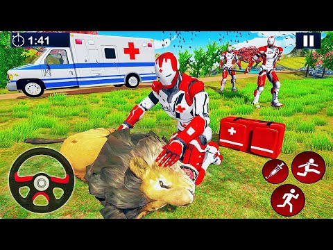 Ambulance Driving Simulator #2 - Doctor Robot Emergency Animal Rescue Fighter - Android Gameplay