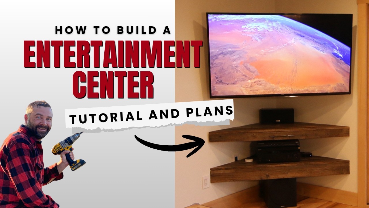 DIY Corner Entertainment Center | Floating Corner Shelves