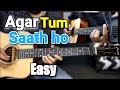 Agar Tum Saath Ho - Hindi Guitar Cover Lesson Chords - Acoustic Unplugged Intro Tabs easy lesson