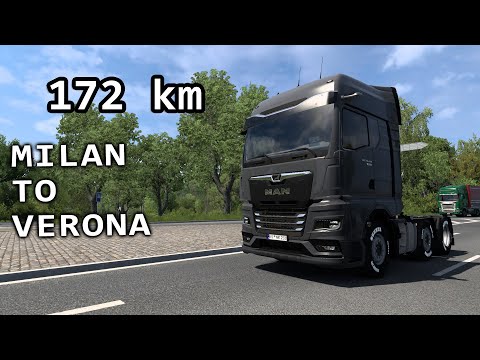 Euro Truck Simulator 2 | Trip to Italy | Milan to Verona - 172km | (No commentary)