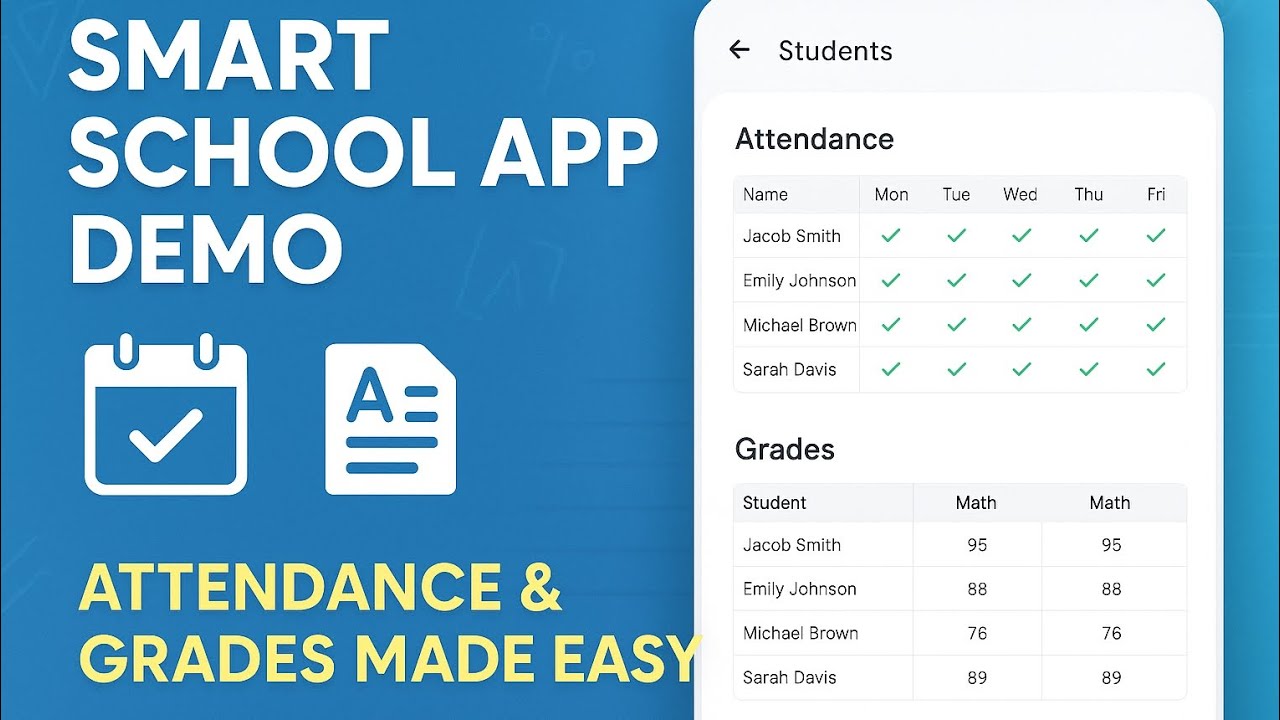 Attendance & Grades school Management App | Full Demo (2025)