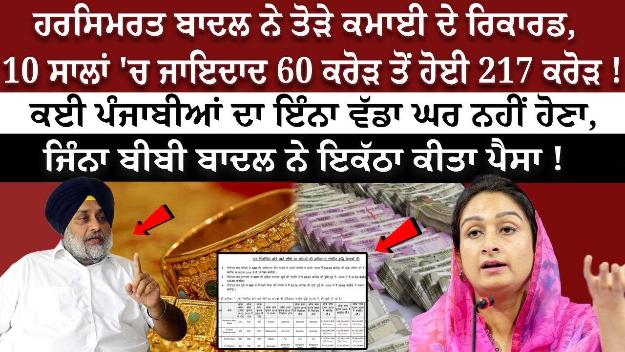 Harsimrat Kaur Badal Income increases