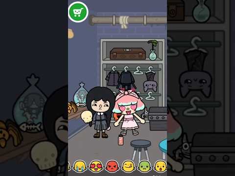 🌸 Wednesday vs Enid | Pink Hair Drama in Toca Boca Shorts 🎀😂