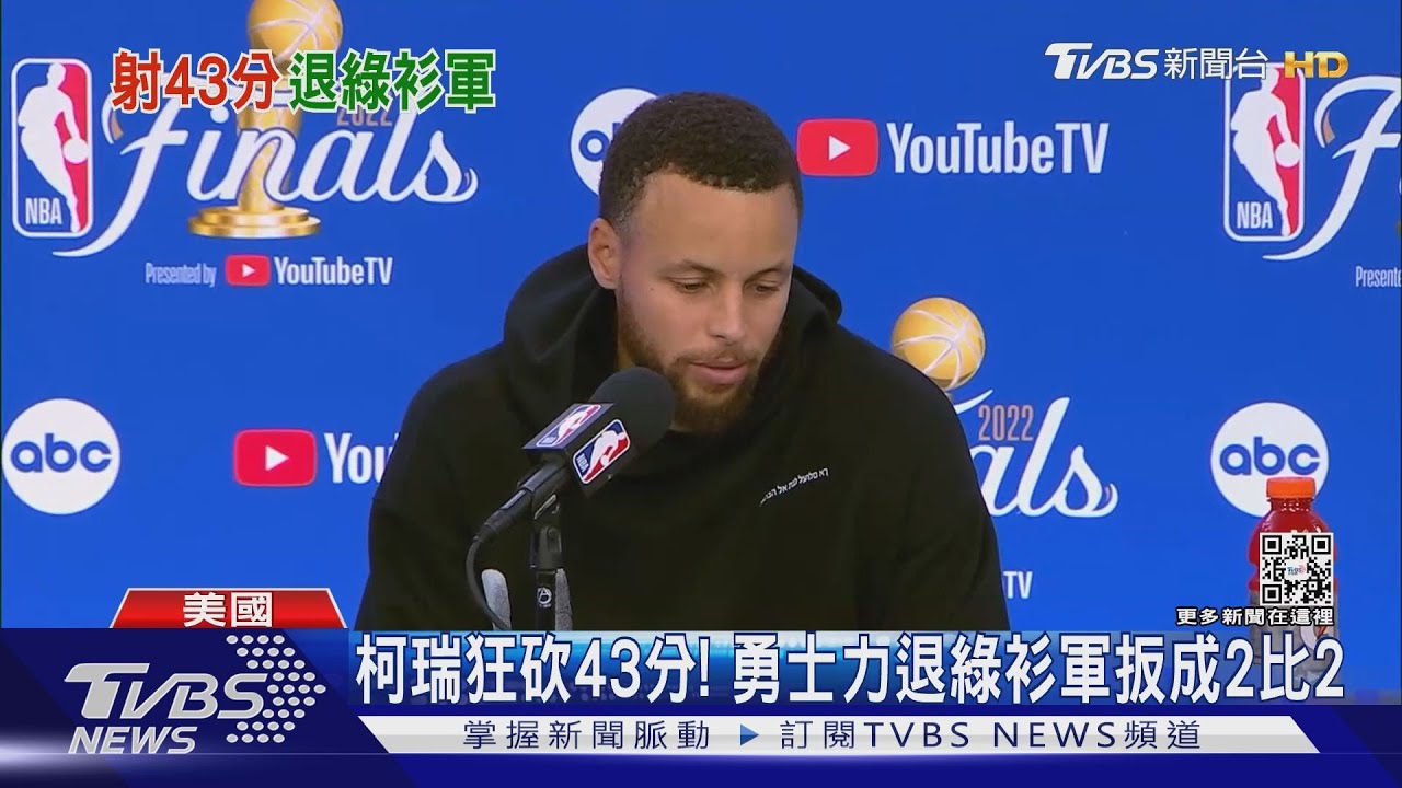 柯瑞狂砍43分! 勇士力退綠衫軍 扳成2比2
