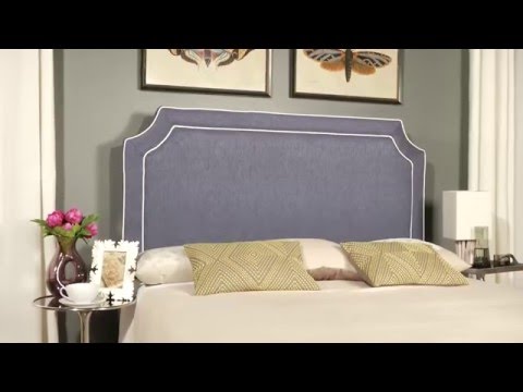 Safavieh Dane Headboard - Denim Blue & White Piping